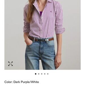 Ralph Lauren Purple and White Striped Shirt